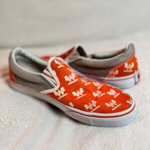 Whataburger Logo Canvas Orange & White Slip On Shoes Sneakers Men's Size 9